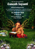 Jungle themed Ganesh Puja invite card